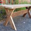 Rustic Pine Cross Legged Trestle Stool Coffee Table_2
