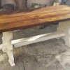 Handmade 6' 6" x 3' Rustic Pine Trestle Table_4