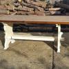 Handmade 6' 6" x 3' Rustic Pine Trestle Table_5