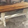 Shabby Chic Style Rustic Reclaimed Pine and Painted Trestle Table_1