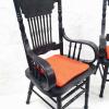 Pair of Edwardian Style Black Painted High Back Fire Side Chairs_1